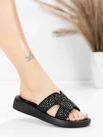 Papuci Dama cu Talpa Joasa 5XJ110 BLACK | MEI