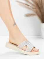 Papuci Dama cu Talpa Joasa 5XJ110 BEIGE | MEI