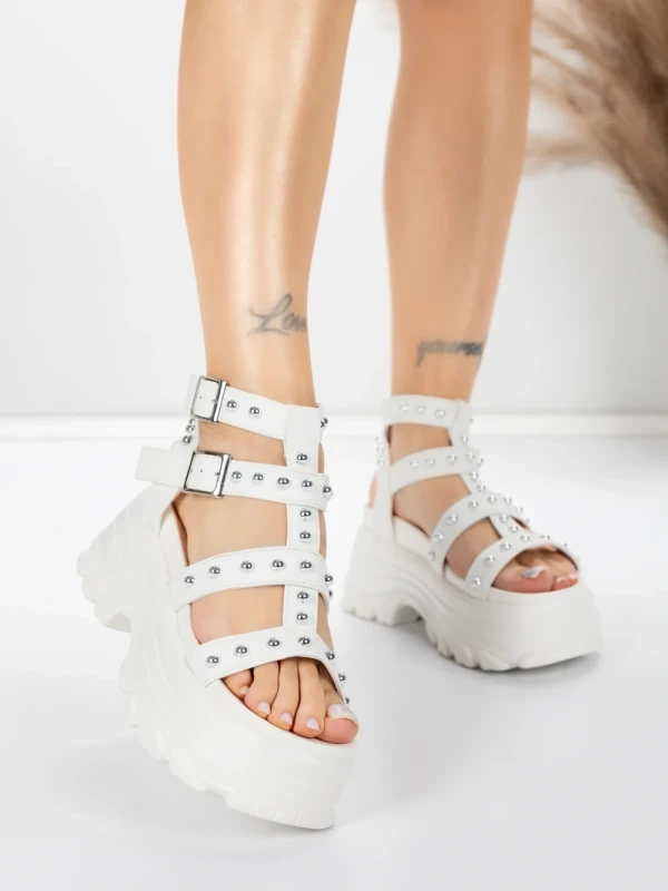 Sandale Dama cu Platforma 56WL31 WHITE | MEI