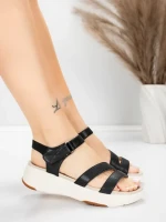 ženske sandale od prave kože 032 Crna | Advancer