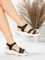 ženske sandale od prave kože 032 Crna | Advancer