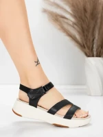 ženske sandale od prave kože 032 Crna | Advancer