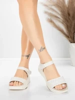 ženske sandale od prave kože 037 Krem | Advancer