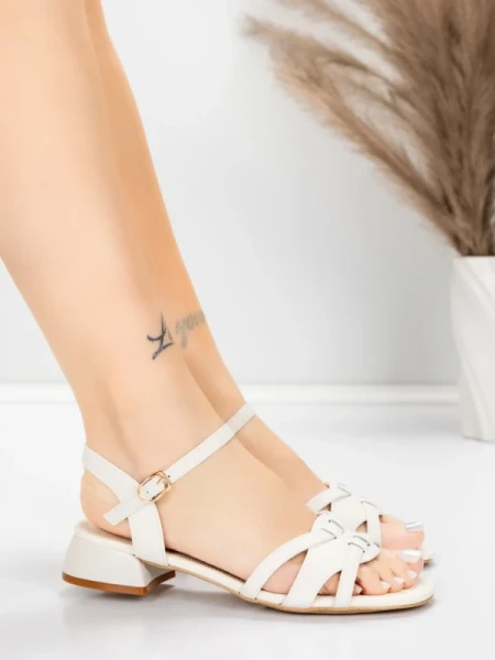 ženske sandale od prave kože 105 Krem | Advancer