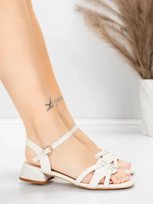 ženske sandale od prave kože 105 Krem | Advancer