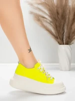 Ženske sportske cipele od prirodne kože 227802 Limunsko žuta | Advancer