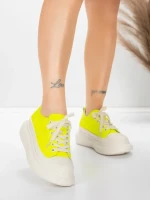 Ženske sportske cipele od prirodne kože 227802 Limunsko žuta | Advancer