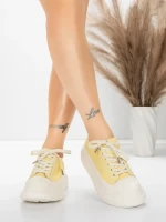 Ženske sportske cipele od prirodne kože 227802 Svijetložuta | Advancer