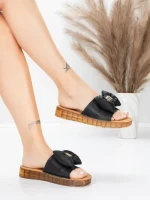 Ženske papuče od prave kože 28118 Crna | Advancer