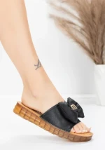 Ženske papuče od prave kože 28118 Crna | Advancer