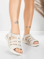 ženske sandale od prave kože 3FR035 Krem | Advancer