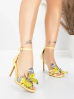 Sandale s tankom petom za žene 5GS62 Žuta | Mei