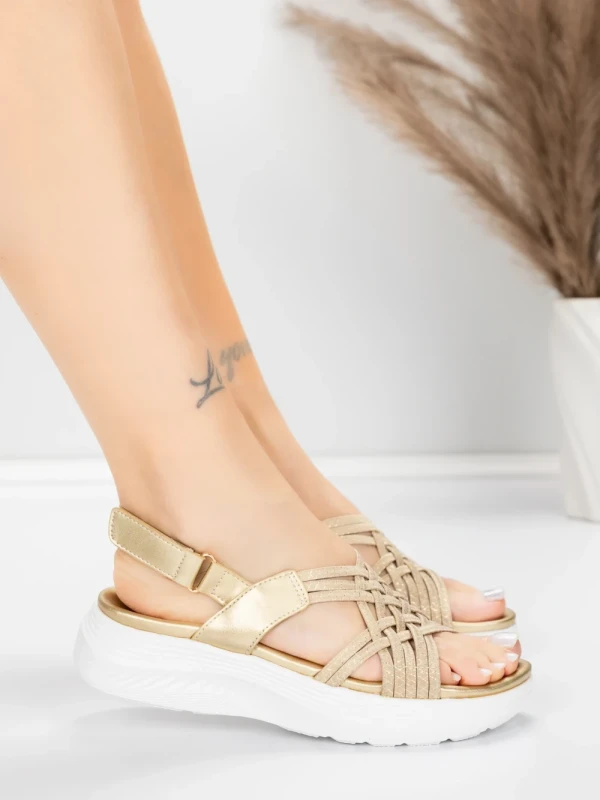 Sandale s platformom za žene 5GS67 Zlatna | Mei