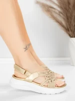 Sandale s platformom za žene 5GS67 Zlatna | Mei