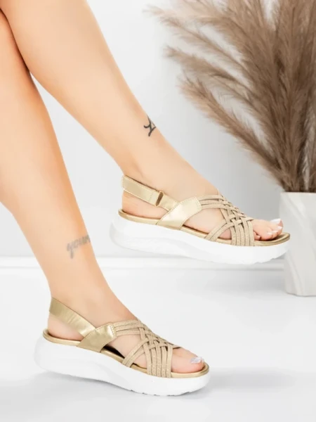 Sandale s platformom za žene 5GS67 Zlatna | Mei