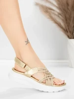 Sandale s platformom za žene 5GS67 Zlatna | Mei
