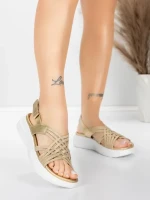 Sandale s platformom za žene 5GS67 Zlatna | Mei