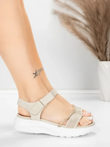 Sandale s platformom za žene 5GS68 Bež | Mei