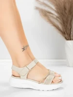 Sandale s platformom za žene 5GS68 Bež | Mei