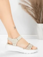 Sandale s platformom za žene 5GS68 Bež | Mei