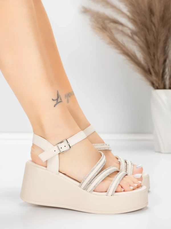 Sandale s platformom za žene 5H78 Bež | Mei