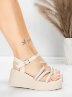 Sandale s platformom za žene 5H78 Bež | Mei