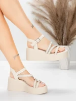 Sandale s platformom za žene 5H78 Bež | Mei