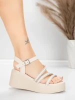 Sandale s platformom za žene 5H78 Bež | Mei