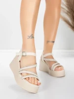 Sandale s platformom za žene 5H78 Bež | Mei