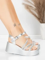 Sandale s platformom za žene 5H78 Srebrna | Mei