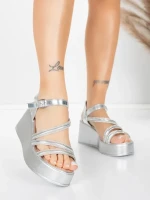 Sandale s platformom za žene 5H78 Srebrna | Mei