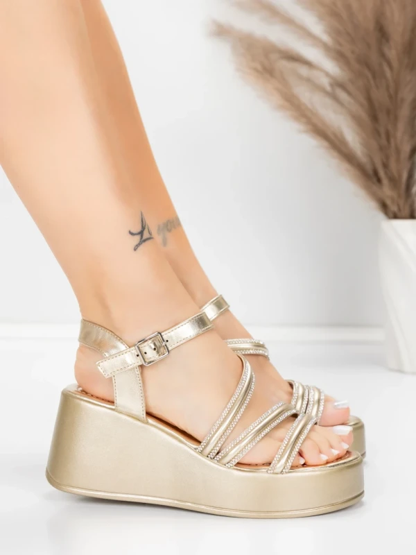 Sandale s platformom za žene 5H78 Zlatna | Mei