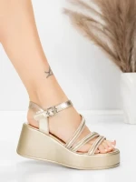 Sandale s platformom za žene 5H78 Zlatna | Mei