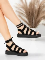 Sandale s niskim potplatom za žene 5H79 Crna | Mei