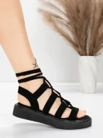 Sandale s niskim potplatom za žene 5H79 Crna | Mei