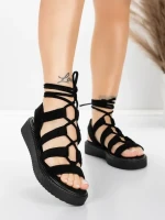 Sandale s niskim potplatom za žene 5H79 Crna | Mei