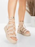 Sandale s niskim potplatom za žene 5H79 Bež | Mei