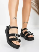 Sandale s niskim potplatom za žene 5H80 Crna | Mei