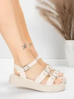 Sandale s niskim potplatom za žene 5H80 Bež | Mei