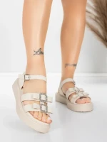 Sandale s niskim potplatom za žene 5H80 Bež | Mei