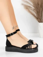 Sandale s niskim potplatom za žene 5H81 Crna | Mei