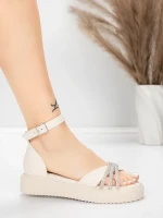 Sandale s niskim potplatom za žene 5H81 Bež | Mei