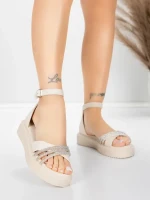 Sandale s niskim potplatom za žene 5H81 Bež | Mei