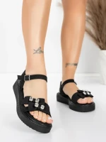 Sandale s niskim potplatom za žene 5H82 Crna | Mei