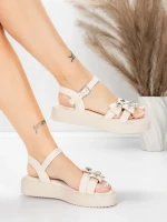 Sandale s niskim potplatom za žene 5H82 Bež | Mei