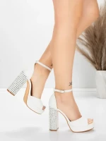 Sandale s debelom petom i platformom za žene 5KV71 Bijela | Mei