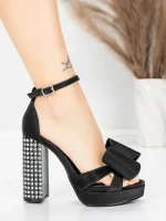 Sandale s debelom petom i platformom za žene 5KV72 Crna | Mei