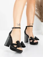 Sandale s debelom petom i platformom za žene 5KV72 Crna | Mei