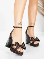 Sandale s debelom petom i platformom za žene 5KV72 Leopard | Mei