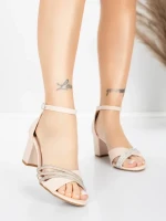 Sandale s debelom petom za žene 5LO8 Svijetlo Bež | Mei